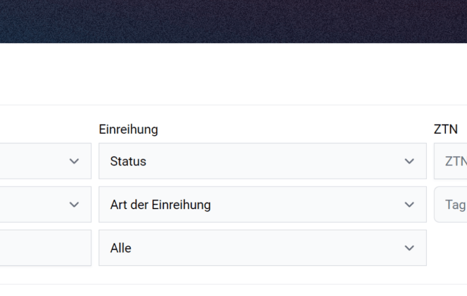 Artikel-Filter-Einreihung