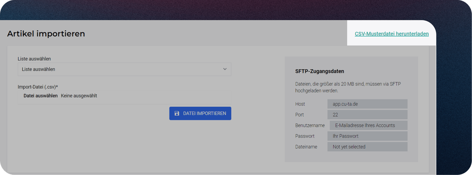 Artikel-Import-Button